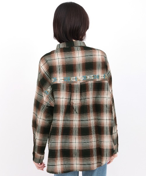 チチカカ(チチカカ)の「刺繍ワッフルチェックシャツ(シャツ/ブラウス・レディース・ネイビー/カーキ/ブラック・FREE)」の13枚目の写真