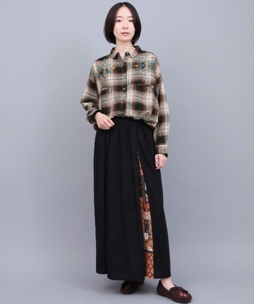 チチカカ(チチカカ)の「刺繍ワッフルチェックシャツ(シャツ/ブラウス・レディース・ネイビー/カーキ/ブラック・FREE)」の8枚目の写真