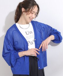 DRESKIP | ニュアンスデザインがこなれ見え 刺繍デザイン シアーカーディガン(カーディガン/ボレロ)