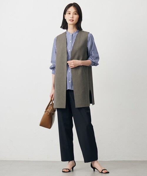 J.PRESS(ジェイプレス)の「【WEB限定】ストライプ シャーリング ブラウス(シャツ/ブラウス・レディース・ネイビー系1/サックスブルー系1/イエロー系1/ピンク系1・9/11)」の14枚目の写真