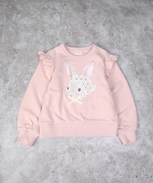 la poche biscuit（ラポシェビスキュイ）の「バブーシュカうさぎトレーナー（スウェット・キッズ・アイボリー/ピンク/ラベンダー・130/120/110/100/90/80/140）」の8枚目の写真