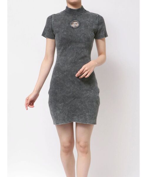 GYDA（ジェイダ）の「SymmetryGYDA MOLDブリーチハーフスリーブニットワンピース（ワンピース・レディース・ネイビー/ブラック・FREE）」の3枚目の写真