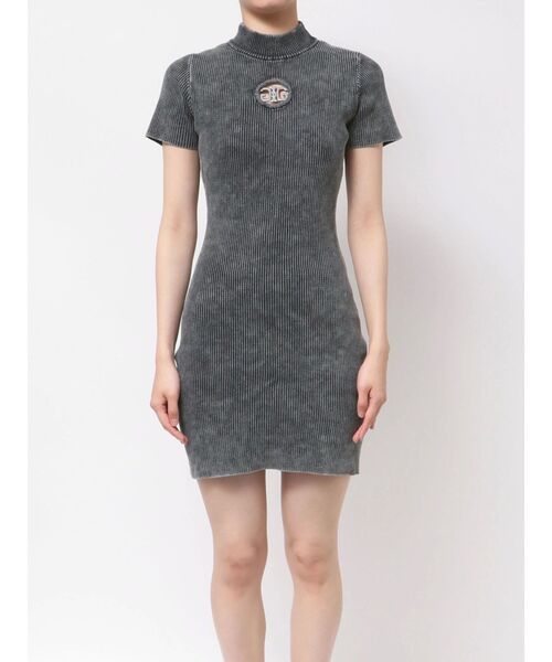 GYDA（ジェイダ）の「SymmetryGYDA MOLDブリーチハーフスリーブニットワンピース（ワンピース・レディース・ネイビー/ブラック・FREE）」の4枚目の写真