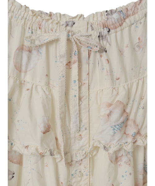 PINK HOUSE（ピンクハウス）の「さざ波とねこプリントスカート