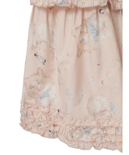 PINK HOUSE（ピンクハウス）の「さざ波とねこプリントスカート