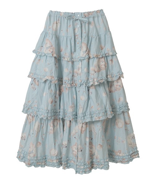 新品ピンクハウスさざ波とねこフリルスカート