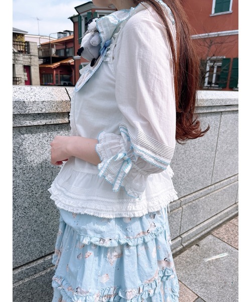 PINK HOUSE（ピンクハウス）の「さざ波とねこプリントスカート