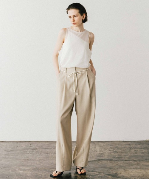 タンクトップ ノースリーブ TULLE TANK SET CUP IN TOP/チュールタンクセットカップイントップ レディース TULLE TANK SET CUP IN TOP/チュールタンクセットカップイン