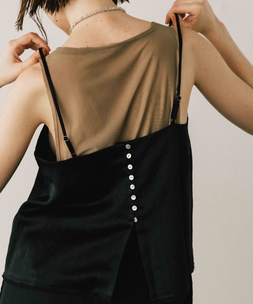 タンクトップ ノースリーブ TULLE TANK SET CUP IN TOP/チュールタンクセットカップイントップ レディース TULLE TANK SET CUP IN TOP/チュールタンクセットカップイン