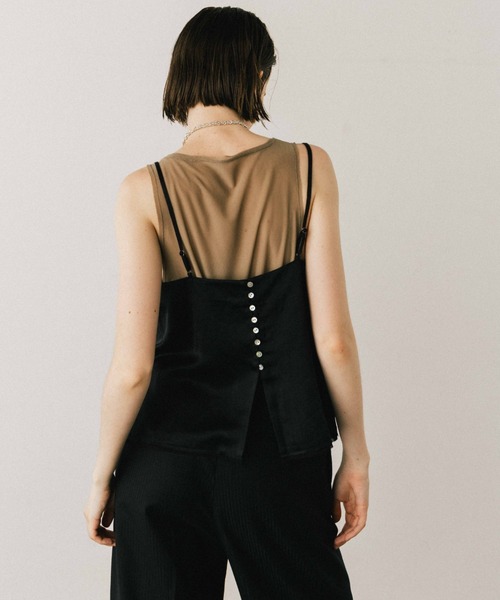 タンクトップ ノースリーブ TULLE TANK SET CUP IN TOP/チュールタンクセットカップイントップ レディース TULLE TANK SET CUP IN TOP/チュールタンクセットカップイン