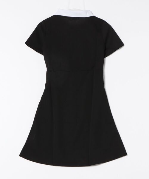 Mayree(メイリー)の「【Mayree】ポロ風 ハートボタン 半袖 ミニ丈 ワンピース(ワンピース・レディース・ブラック・SMALL/MEDIUM/LARGE)」の2枚目の写真