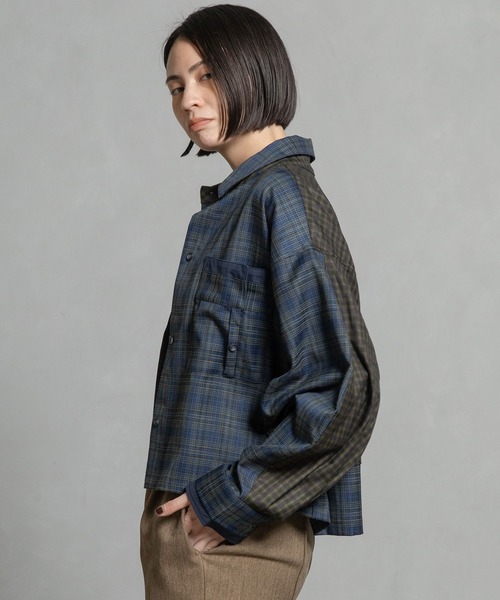 MARECHAL TERRE（マルシャルテル）の「コンビネーションショートシャツ（シャツ/ブラウス・レディース・ブラック系1/ネイビー系1/グレー系/ネイビー系・MEDIUM）」の5枚目の写真