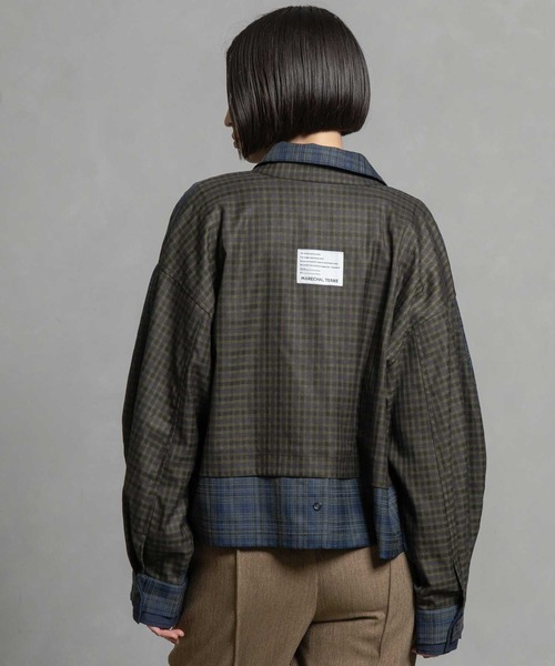 MARECHAL TERRE（マルシャルテル）の「コンビネーションショートシャツ（シャツ/ブラウス・レディース・ブラック系1/ネイビー系1/グレー系/ネイビー系・MEDIUM）」の6枚目の写真