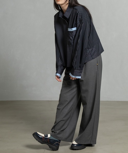 MARECHAL TERRE（マルシャルテル）の「コンビネーションショートシャツ（シャツ/ブラウス・レディース・ブラック系1/ネイビー系1/グレー系/ネイビー系・MEDIUM）」の16枚目の写真