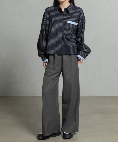 MARECHAL TERRE（マルシャルテル）の「コンビネーションショートシャツ（シャツ/ブラウス・レディース・ブラック系1/ネイビー系1/グレー系/ネイビー系・MEDIUM）」の17枚目の写真