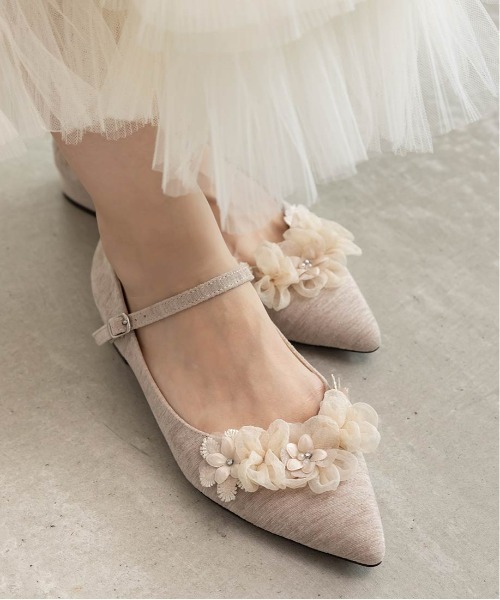 3Dフラワーフラットパンプス RANDA セール】3Dフラワーフラットパンプス（パンプス）｜RANDA（ランダ）の