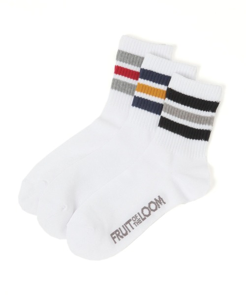 studio CLIP（スタディオクリップ）の「【daily CLIP】FRUIT OF THE LOOM 平編み3ラインソックス（ソックス/靴下・レディース・その他1/その他2/その他3・FREE）」の2枚目の写真