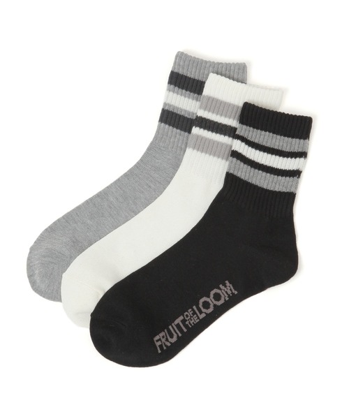 studio CLIP（スタディオクリップ）の「【daily CLIP】FRUIT OF THE LOOM 平編み3ラインソックス（ソックス/靴下・レディース・その他1/その他2/その他3・FREE）」の3枚目の写真