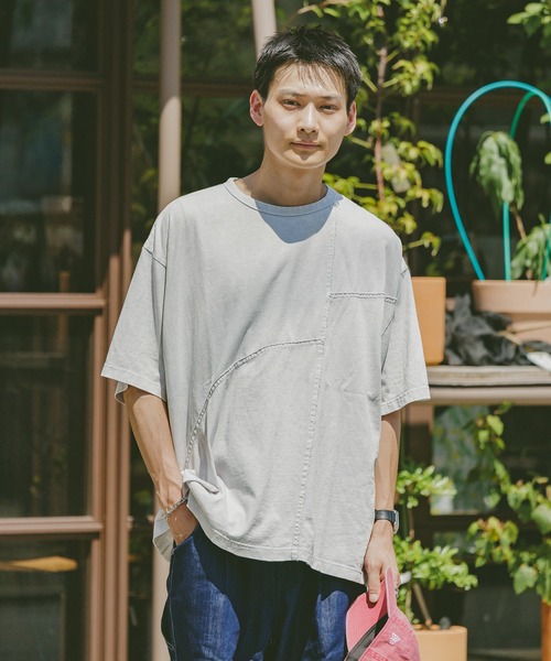 RAGEBLUE（レイジブルー）の「ヴィンテージライク/アウトシームTシャツ（Tシャツ/カットソー・メンズ・ライトグレー/ダークグレー・MEDIUM/LARGE）」の2枚目の写真