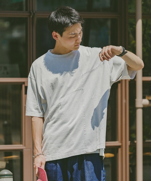 RAGEBLUE（レイジブルー）の「ヴィンテージライク/アウトシームTシャツ（Tシャツ/カットソー・メンズ・ライトグレー/ダークグレー・MEDIUM/LARGE）」の6枚目の写真