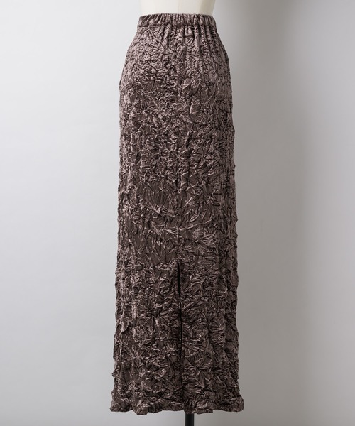 yae(ヤエ)の「Crinkle velour skirt /クリンクルベロアスカート(スカート・レディース・ブラウン/ベビーピンク/ブラック・38/36)」の7枚目の写真