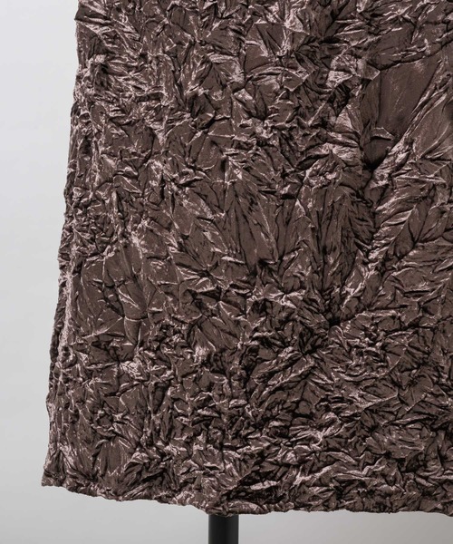 yae(ヤエ)の「Crinkle velour skirt /クリンクルベロアスカート(スカート・レディース・ブラウン/ベビーピンク/ブラック・38/36)」の9枚目の写真