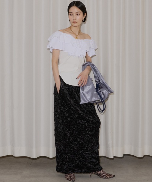 yae(ヤエ)の「Crinkle velour skirt /クリンクルベロアスカート(スカート・レディース・ブラウン/ベビーピンク/ブラック・38/36)」の14枚目の写真