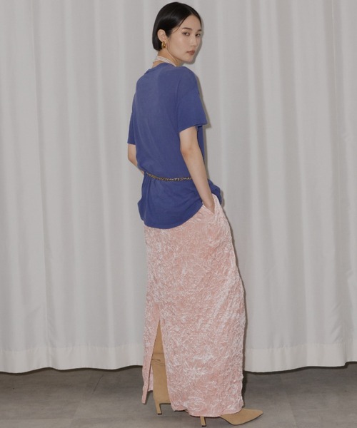 Crinkle velour skirt /クリンクルベロアスカート（スカート）｜yae