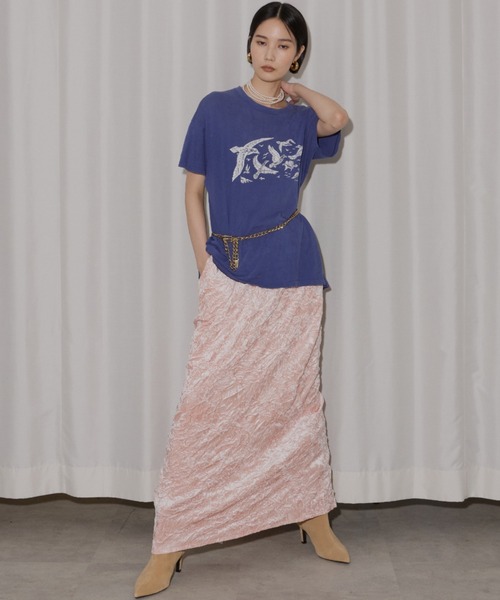 Crinkle velour skirt /クリンクルベロアスカート（スカート）｜yae