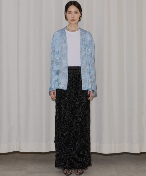 Crinkle velour skirt /クリンクルベロアスカート（スカート）｜yae