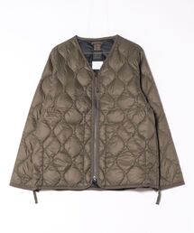 【TAION/タイオン】MILITARY W-ZIP VNECK DOWN JACKET / フロントジップ キルティングダウンジャケット