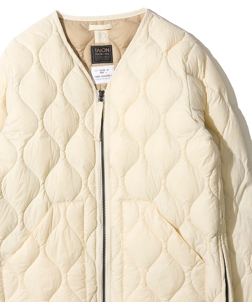 TAION/タイオン】MILITARY W-ZIP VNECK DOWN JACKET / フロントジップ