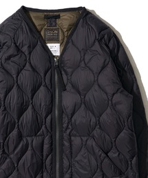 【TAION/タイオン】MILITARY W-ZIP VNECK DOWN JACKET / フロントジップ キルティングダウンジャケット