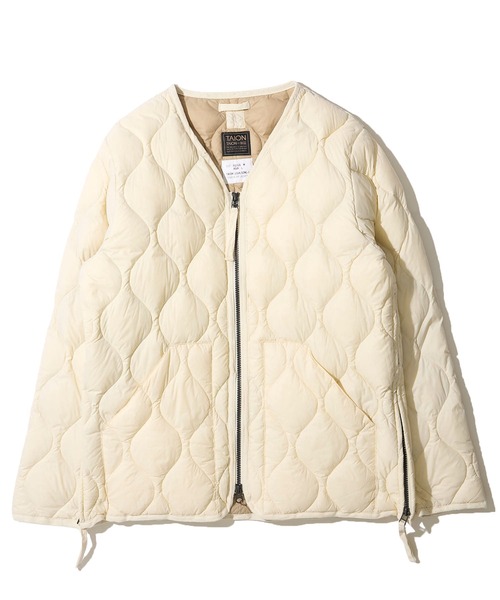 TAION/タイオン】MILITARY W-ZIP VNECK DOWN JACKET / フロントジップ