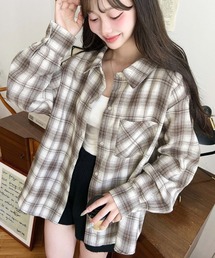 マルチウェイ長袖ルーズチェックシャツ