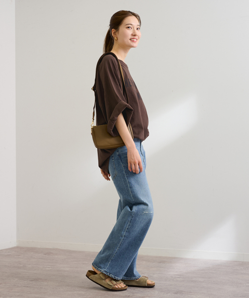 FRAMeWORK NEW ハーフスリーブロゴ　T ［ブラウン］未使用 ≪WEB限定≫NEWハーフスリーブロゴTEE（Tシャツ／カットソー