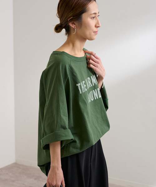 FRAMeWORK(フレームワーク)の「≪一部カラーWEB限定 / 追加≫NEWハーフスリーブロゴTEE(Tシャツ/カットソー・レディース・ホワイト/ブラック/グリーン/ブラウン・FREE)」の12枚目の写真