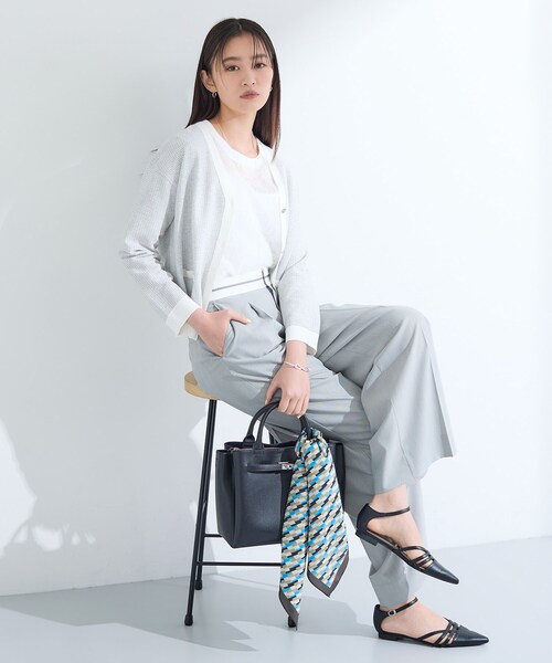 INDIVI(インディヴィ)の「【軽く羽織れる/洗える】ジャケット風カーディガン(カーディガン/ボレロ・レディース・ブラック系4/ライトグレー系4・05/38/34/15 /13)」の7枚目の写真