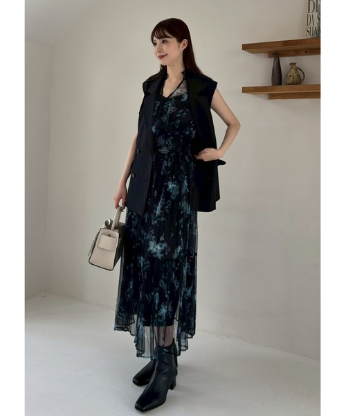 【新品】FRAY I.D シアーフラワープリーツワンピース BLK 0 FWFO254141_p_10_LL.jpg