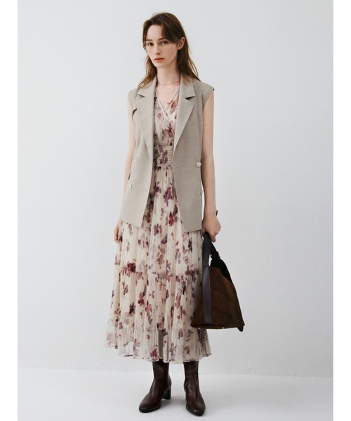 00サイズ】シアーフラワープリーツワンピース（ワンピース