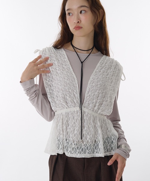 セール】lace vest / レースベスト（ベスト）｜MUHET（ミュエータ）の