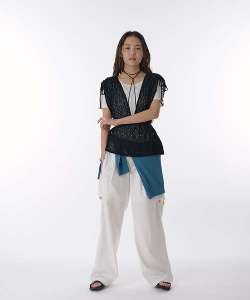 MUHET(ミュエータ)の「lace vest / レースベスト(ベスト・レディース・ブラック/オフホワイト・FREE)」の11枚目の写真