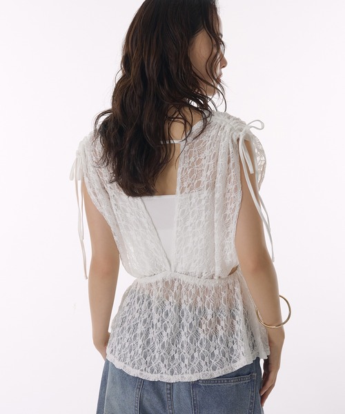 MUHET(ミュエータ)の「lace vest / レースベスト(ベスト・レディース・ブラック/オフホワイト・FREE)」の16枚目の写真