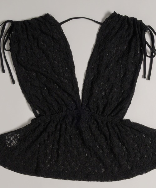 MUHET(ミュエータ)の「lace vest / レースベスト(ベスト・レディース・ブラック/オフホワイト・FREE)」の6枚目の写真