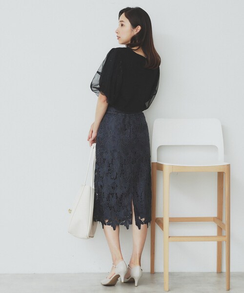【新品タグ付き】UNITED ARROWS 　異素材ドッキングバルーントップス アシンメトリー切替ドッキングトップス（カットソー） | OPAQUE