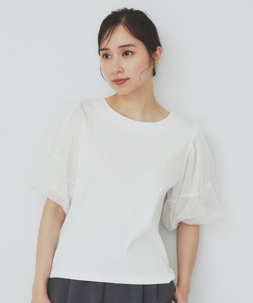 【新品タグ付き】UNITED ARROWS 　異素材ドッキングバルーントップス 3500025S0289_m1_c103.jpg