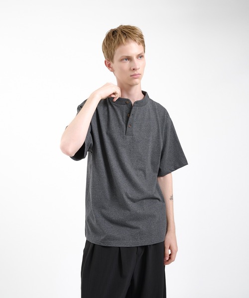 Regen Glanz（レーゲングランツ）の「henry design T-shirt/ヘンリーデザインTシャツ（Tシャツ/カットソー・メンズ・グレー/ブラック・LARGE/SMALL/MEDIUM）」の6枚目の写真