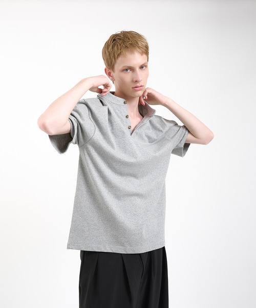 Regen Glanz（レーゲングランツ）の「henry design T-shirt/ヘンリーデザインTシャツ（Tシャツ/カットソー・メンズ・グレー/ブラック・LARGE/SMALL/MEDIUM）」の14枚目の写真