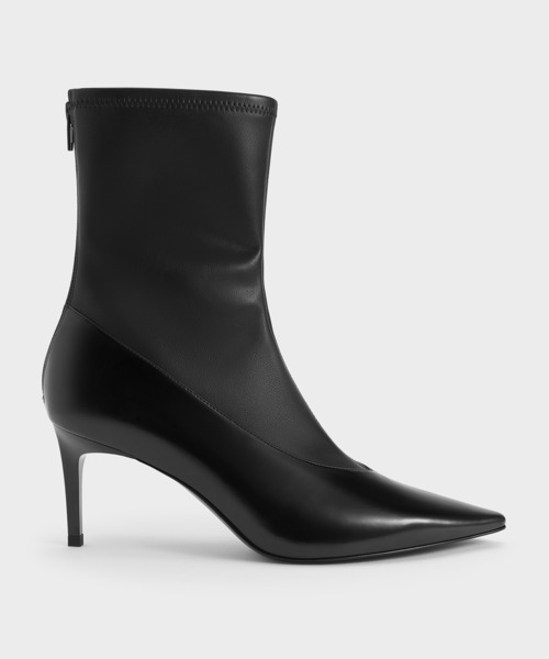 CHARLES & KEITH（チャールズ & キース）の「ポインテッドトゥ スティレットヒールアンクルブーツ（ブーツ・レディース・ブラック系その他7/ダークブラウン/オフホワイト・23.5cm/23cm/24.5cm/22.5cm/25.5cm/25cm）」の9枚目の写真