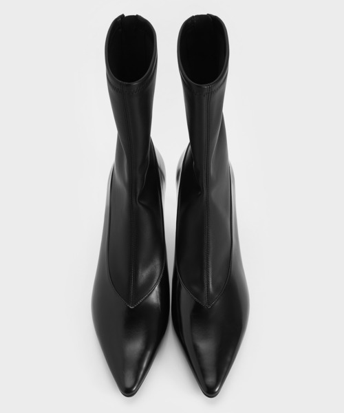 CHARLES & KEITH（チャールズ & キース）の「ポインテッドトゥ スティレットヒールアンクルブーツ（ブーツ・レディース・ブラック系その他7/ダークブラウン/オフホワイト・23.5cm/23cm/24.5cm/22.5cm/25.5cm/25cm）」の5枚目の写真